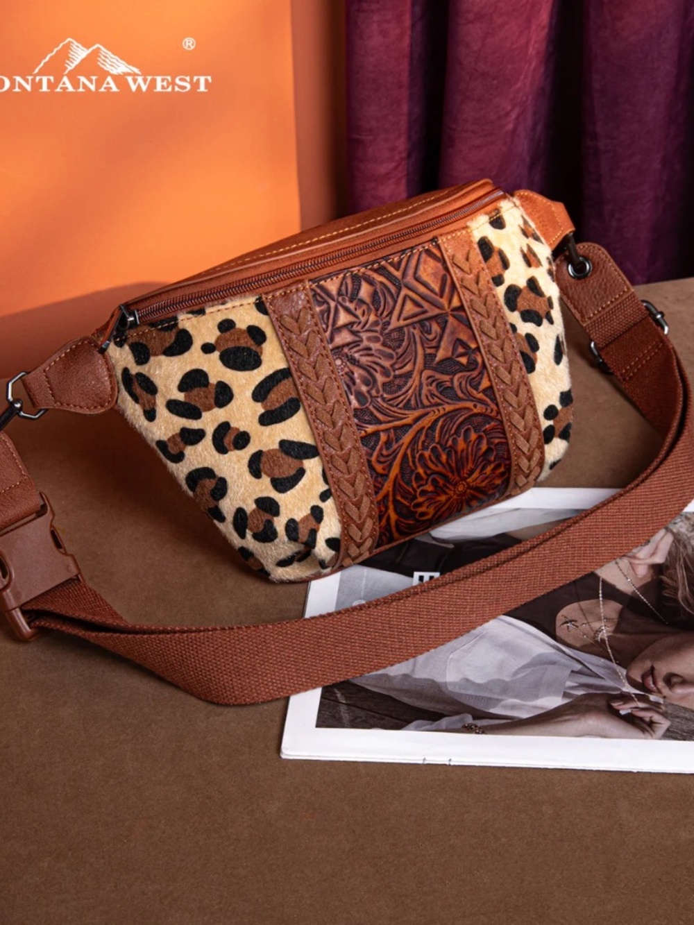 Montana West Tooled Collection Fanny Pack - Leopard
